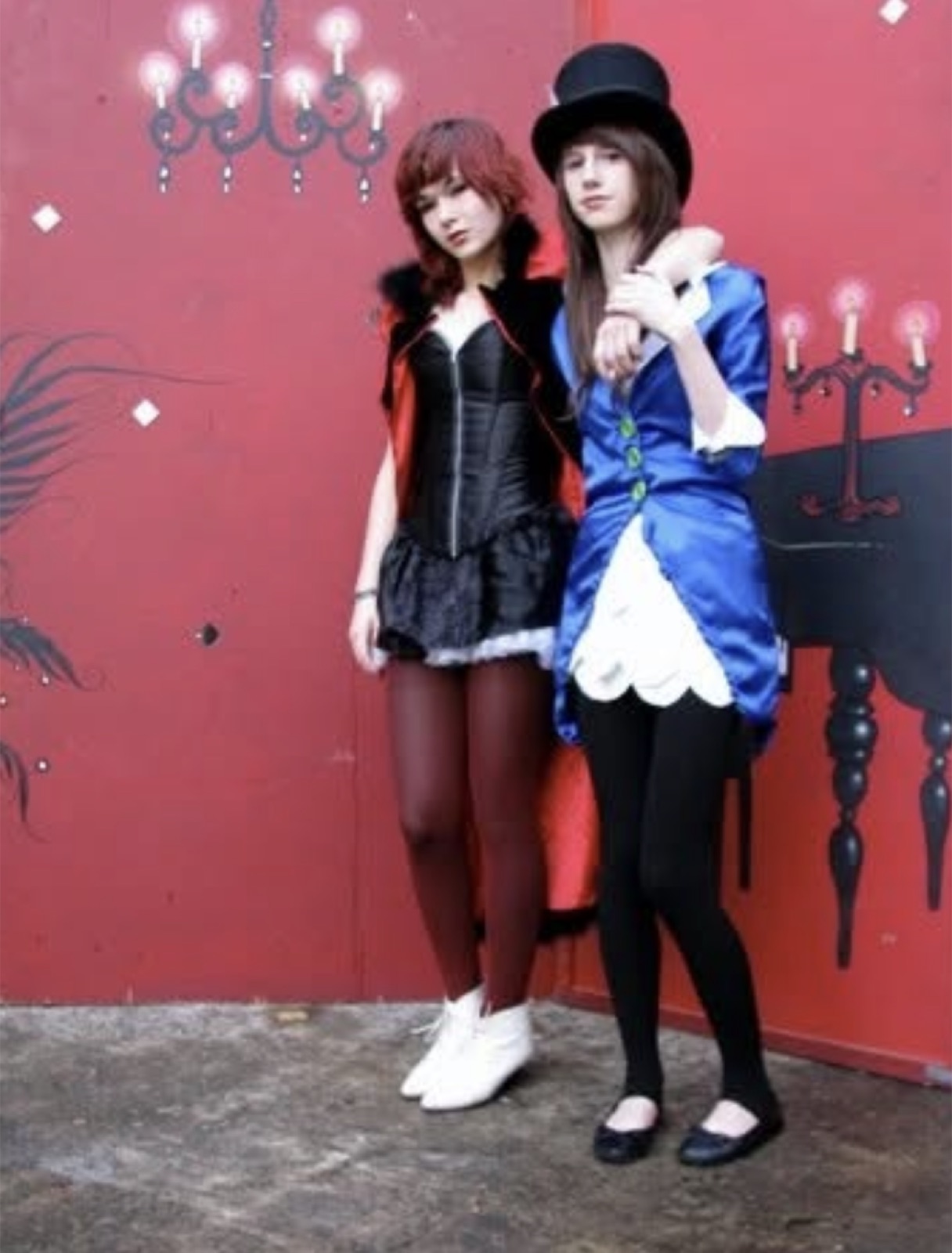 Vampire and Mad Hatter costumes