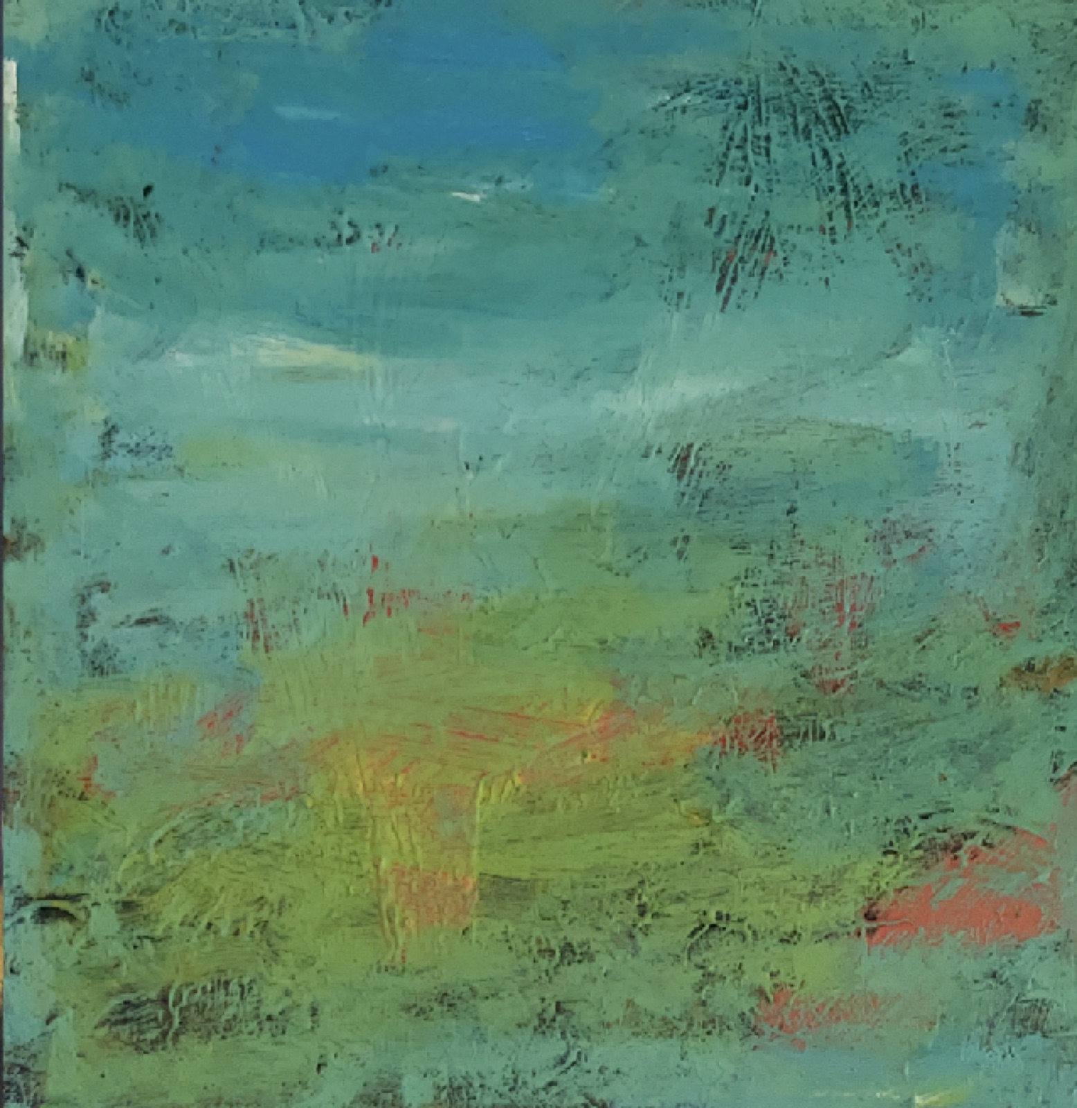 Abstract in turquoise and green