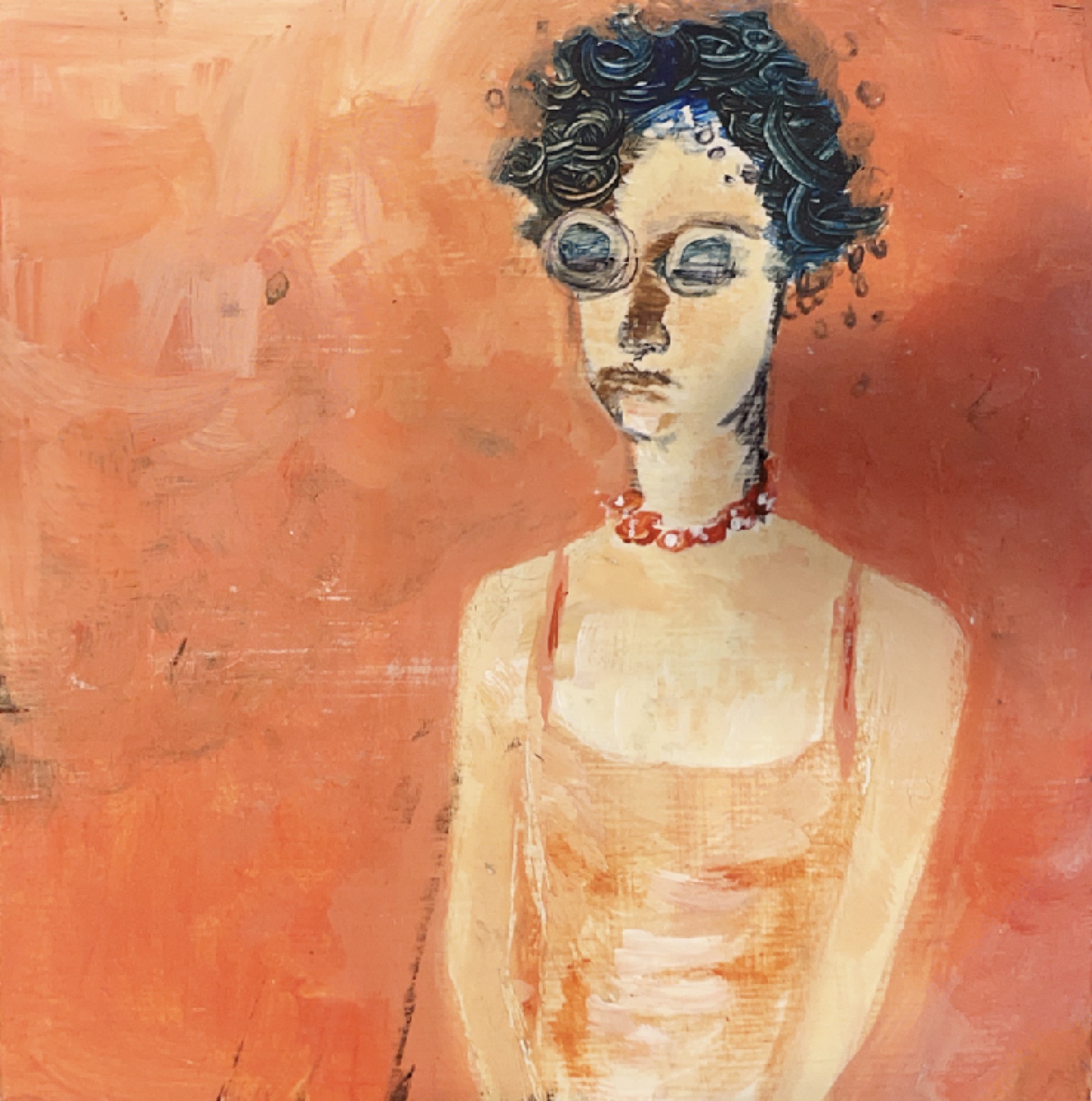 Portrait of a woman with goggles
